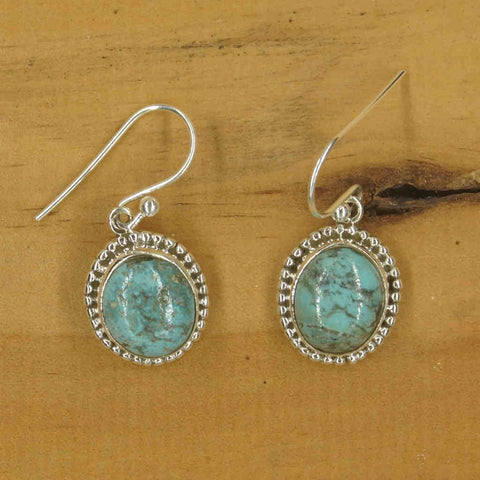 Oval Turquoise Earrings