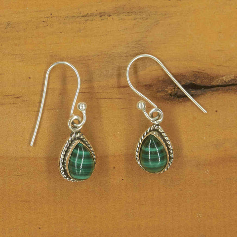 Malachite Small Tear Earrings