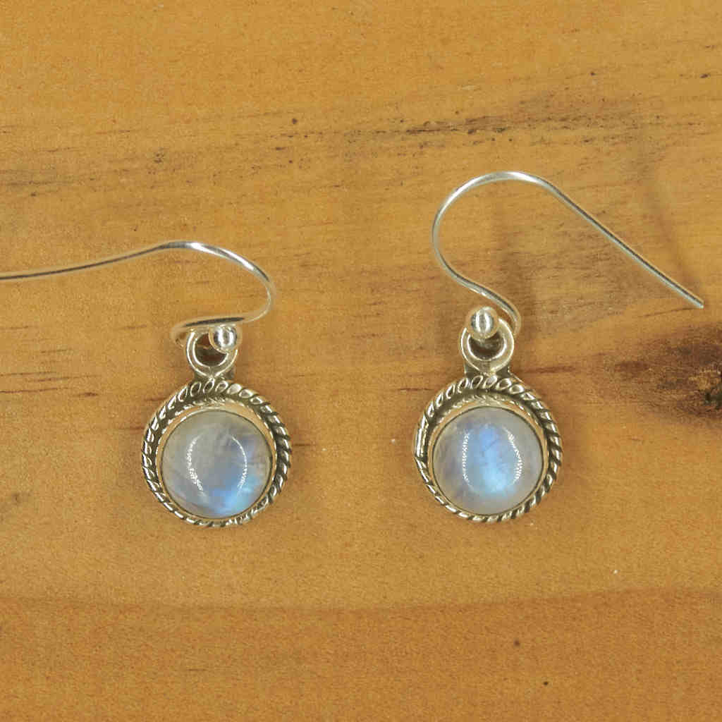 Moonstone Round  Earrings