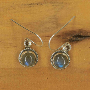 Labradorite  Round Earrings