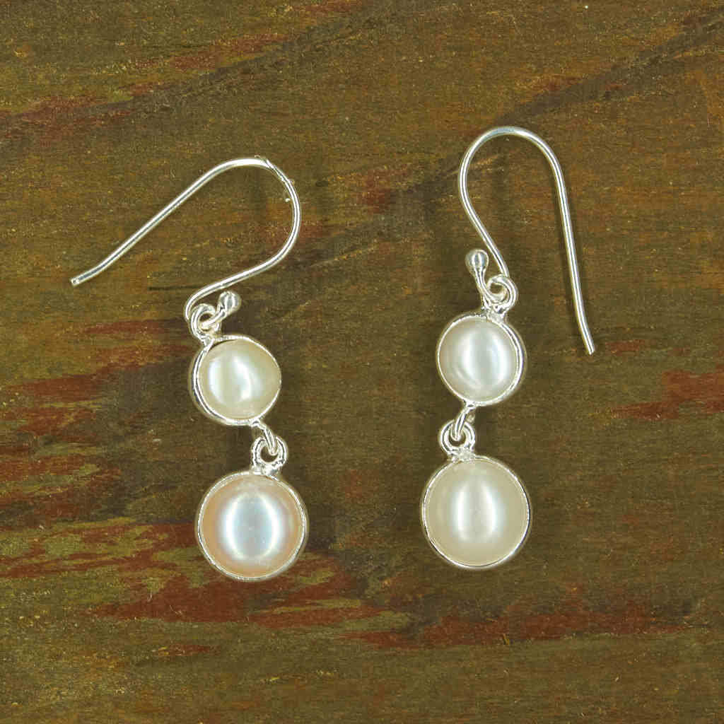 Pearl D Drop Earrings