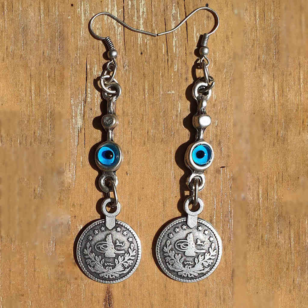 Turkish Dede Earrings -Blue