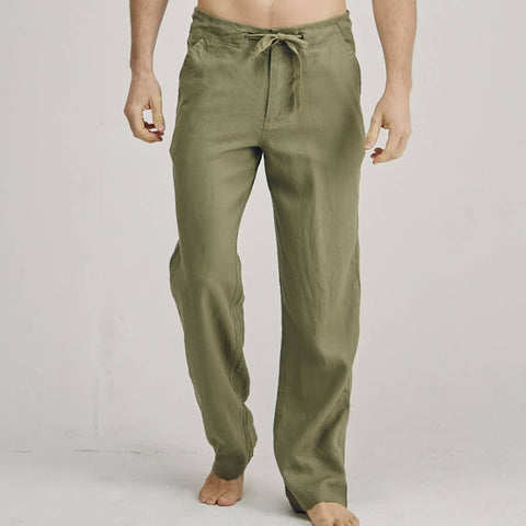 Mens Hemp Pants-Khaki